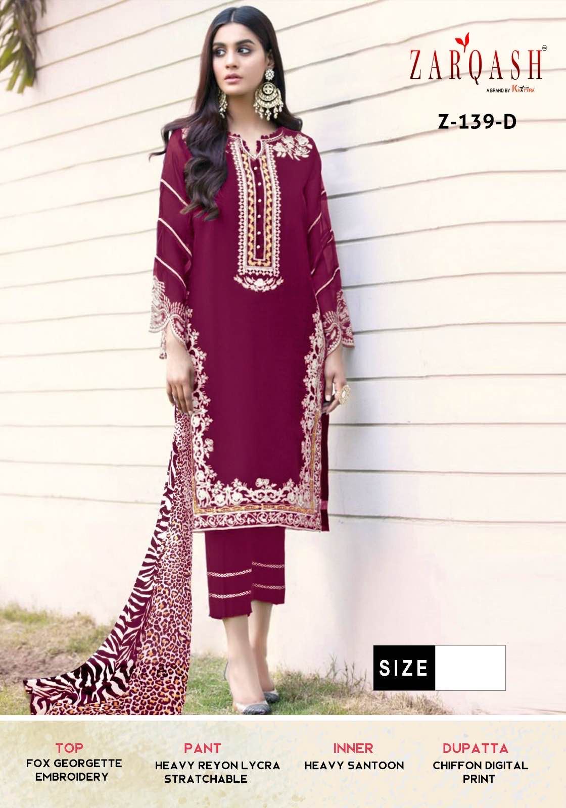 Z 139 By Zarqash Readymade Pakistani Suits Catalog
